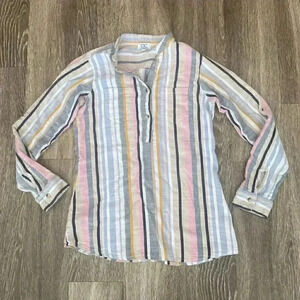 Womens Chic Connection Multicolor Stripe Blouse - S